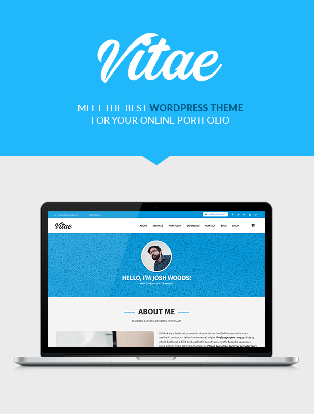 Vitae Resume WordPress WooCommerce Theme